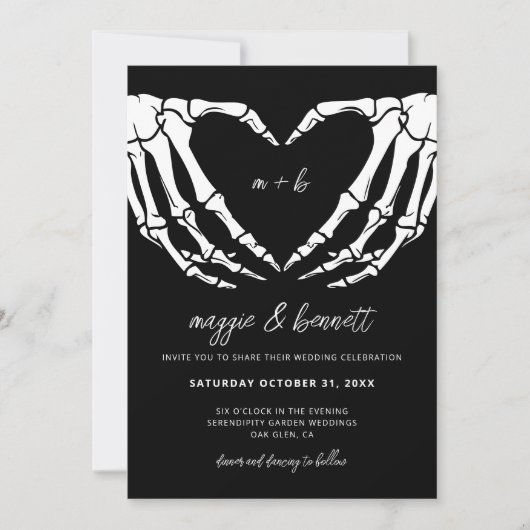 Gothic Wedding Invitation Halloween Wedding Invite Kaart (Voorkant)