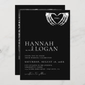 Gothic Wedding Invitation, Halloween Wedding Kaart (Voorkant / Achterkant)