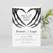 Gothic Wedding Invitation, Halloween Wedding Kaart (Staand voorkant)