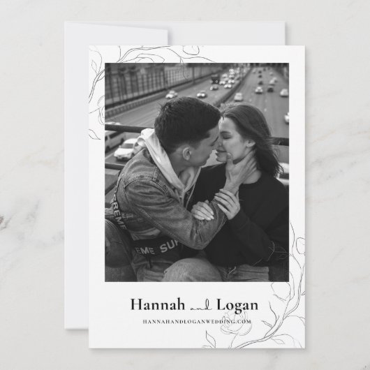 Gothic Wedding Invitation, Halloween Wedding Kaart (Achterkant)