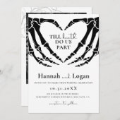Gothic Wedding Invitation, Halloween Wedding Kaart (Voorkant / Achterkant)