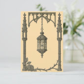 Gothic Wedding Invitation – Hanging Lantern AI-Gen Kaart (Staand voorkant)