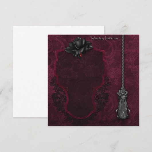 Gothic Wedding Invitation Kaart (Voorkant / Achterkant)