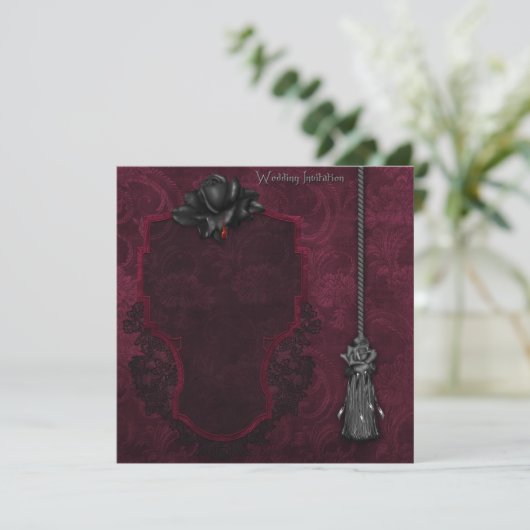 Gothic Wedding Invitation Kaart (Staand voorkant)