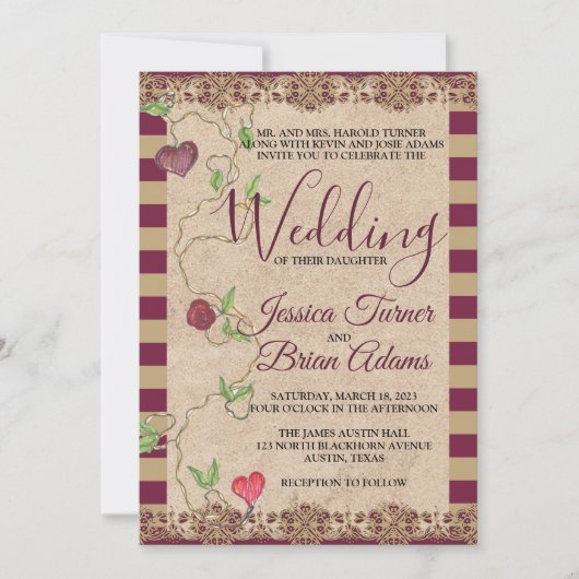 Gothic Wedding Invitation Kaart (Voorkant)