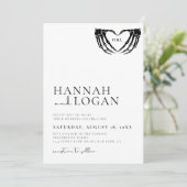 Gothic Wedding Invitation, minimalistisch huwelijk Kaart (Staand voorkant)
