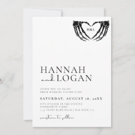 Gothic Wedding Invitation, minimalistisch huwelijk Kaart