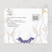 Gothic Wedding Invitation Paarse Oranje Skulls (Achterkant)