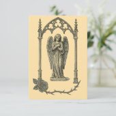 Gothic Wedding Invitation – Somber Angel (AI-Gen) Kaart (Staand voorkant)