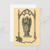 Gothic Wedding Invitation – Somber Angel (AI-Gen) Kaart (Voorkant / Achterkant)