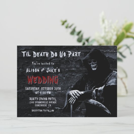 Gothic Wedding Kaart (Staand voorkant)