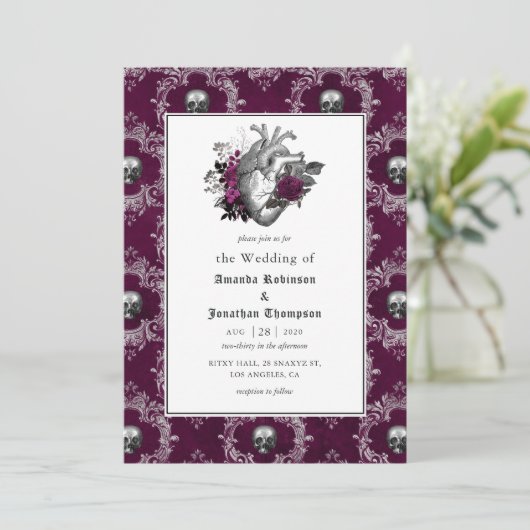 Gothic Wedding Kaart (Staand voorkant)