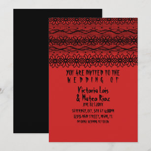 Gothic Wedding Lace Red Black Kaart