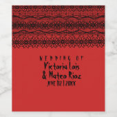 Gothic Wedding Lace Red Black Wijn Etiket (Enkel label)