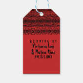 Gothic Wedding Lace Red Black Wine Label Cadeaulabel (Voorkant)