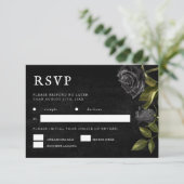 Gothic Wedding Meal Choice RSVP Kaartje (Staand voorkant)
