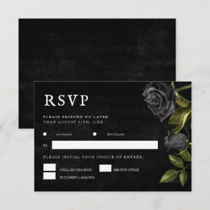 Gothic Wedding Meal Choice RSVP Kaartje