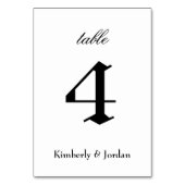 Gothic Wedding Modern Black and White Kaart (Achterkant)