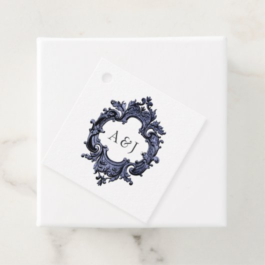 Gothic Wedding Monogram Gilded Lijst Bedankjes Labels (In situ)