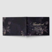 Gothic Wedding Paarse Waterverf Floral Boho Gastenboek (Volledig)