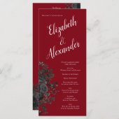 Gothic Wedding Programs (programma's voor rode en  Menu (Voorkant / Achterkant)
