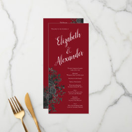 Gothic Wedding Programs (programma's voor rode en  Menu
