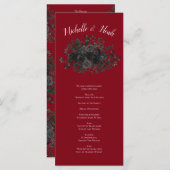 Gothic Wedding Programs (programma's voor rode en  Menu (Voorkant / Achterkant)