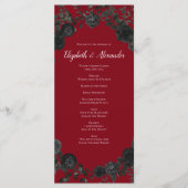 Gothic Wedding Programs (programma's voor rode en  Menu (Voorkant)