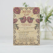 Gothic Wedding RSVP Card | Vintage Floral (Staand voorkant)