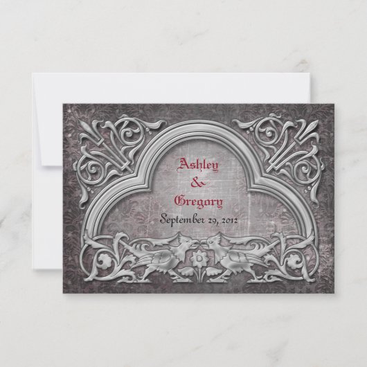 Gothic Wedding RSVP kaart (Voorkant)
