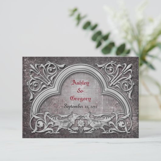 Gothic Wedding RSVP kaart (Staand voorkant)