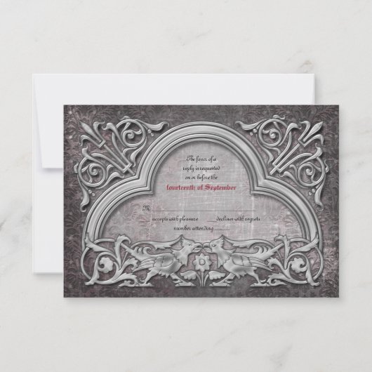 Gothic Wedding RSVP kaart (Achterkant)