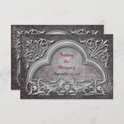 Gothic Wedding RSVP kaart (Voorkant / Achterkant)