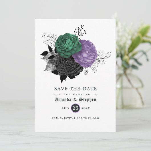 Gothic Wedding Save The Date (Staand voorkant)