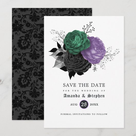 Gothic Wedding Save The Date (Voorkant / Achterkant)