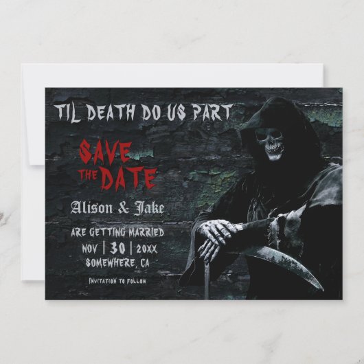 Gothic Wedding Save The Date (Voorkant)
