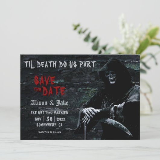 Gothic Wedding Save The Date (Staand voorkant)