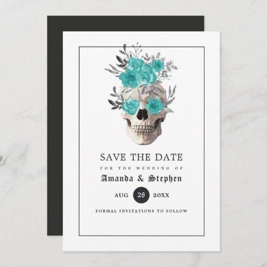 Gothic Wedding Save the Date (Voorkant / Achterkant)