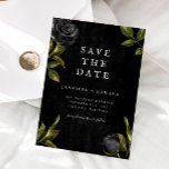 Gothic Wedding Save The Date<br><div class="desc">Gothic save the date card with illustration of black rozen. Ideaal voor een halloween seizoen bruiloft.</div>