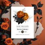 Gothic Wedding Save The Date<br><div class="desc">oranje en zwarte bloemige gothic Halloween-themed bruiloft met uitzondering van de datum waarop je je gegevens kunt aanpassen. Als uw namen een beetje van-gecentreerd wanneer ingegaan kijken,  "klik om verder"aan te passen (de blauwe verbinding bij de bodem van "deze sjabloon aanpassen") om gemakkelijk op het ontwerpgebied aan te passen.</div>