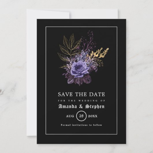 Gothic Wedding Save the Date (Voorkant)