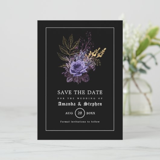 Gothic Wedding Save the Date (Staand voorkant)