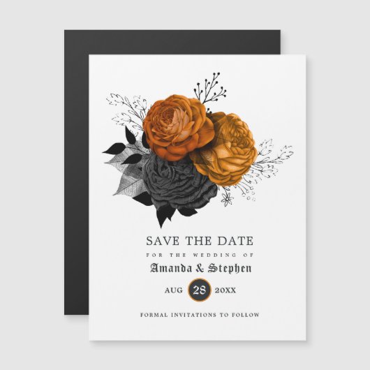  Gothic Wedding Save the Date Magnetic Invi Magnetische Uitnodiging (Voorkant / Achterkant)