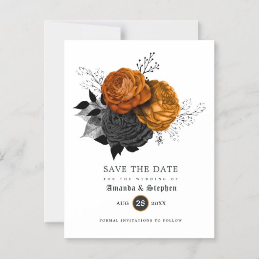  Gothic Wedding Save the Date Magnetic Invi Magnetische Uitnodiging (Voorkant)