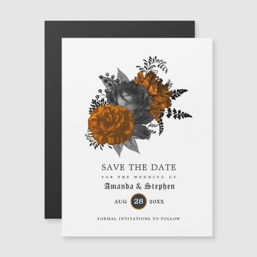  Gothic Wedding Save the Date Magnetische Uitnodiging (Voorkant / Achterkant)