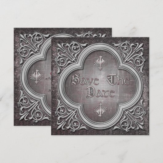 Gothic Wedding Save the Date Uitnodiging (Voorkant / Achterkant)