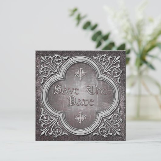 Gothic Wedding Save the Date Uitnodiging (Staand voorkant)