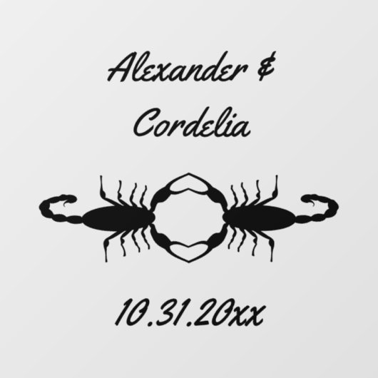 Gothic Wedding Scorpions Custom Raamsticker (Vel)