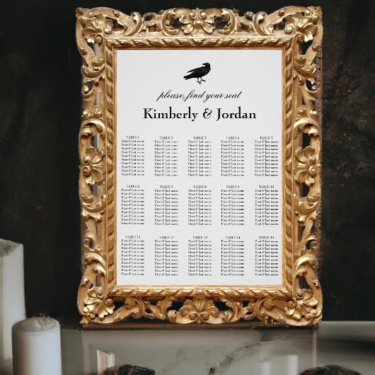 Gothic Wedding Seating Chart tot de dood ons deeln Poster