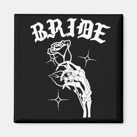 Gothic Wedding Skeleton Bride Spooky Halloween Jus Magneet (Voorkant)